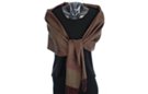 dusky green and brown paisley scarf/shawl with fringe