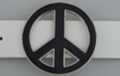black enameled die-cast peace sign belt buckle