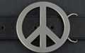 die-cast peace symbol belt buckle