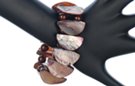 brown elastic half-moon shell bracelet