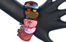 multi-color elastic half-moon shell bracelet