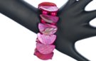 hot pink elastic half-moon shell bracelet