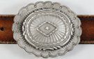 radiant Pecos diamond pewter concho belt buckle