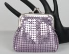 tiny purple metal mesh coin purse