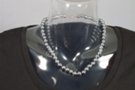 pewter lustrous bead necklace with clasp, 1/4" beads