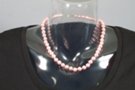 pink lustrous bead necklace with clasp, 1/4" beads