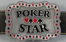 red and black enamel pewter Poker Star belt buckle