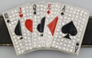 rhinestone straight poker hand belt buckle