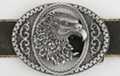 eagle head cut-out in oval portrait frame belt buckle