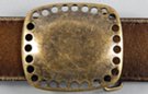 small plain oblong punched bronze belt buckle