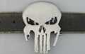 black and chrome Punisher belt buckle
