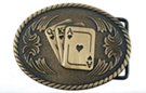king queen ace oval western belt buckle