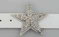 rhinestone on chrome star-shaped belt buckle