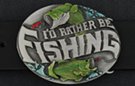 painted oval fishermans western belt buckle