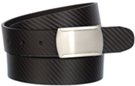 brown rattan embossed leather casual dress belt with nickel buckle