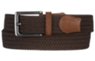 brown rayon stretch belt with gunmetal buckle