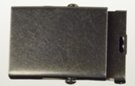rectangular antique silver military buckle for wide web belts