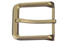 long rectangular brass finish single prong heel bar belt buckle