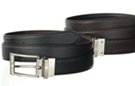 smooth black and dark brown twist reversible belt