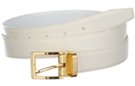bone and white reversible dress belt with gold or silver buckle