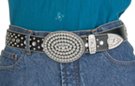 rhinestone belt with Diego Jones oval rhinestone buckle