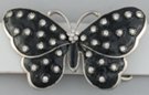 black enameled butterfly rhinestone belt buckle