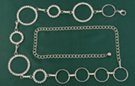 silver circle and hoop clear rhinestone chain belt