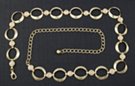alternating gold ring and clear rhinestone chain belt