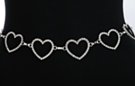 rhinestone hearts chain belt