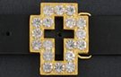 big rhinestone Christian cross outline belt buckle