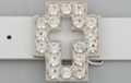big rhinestone Christian cross outline belt buckle