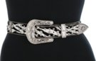 zebra striped rhinestone and cross studded leather belt with rhinestone buckle set