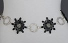 black daisy chain and silver washer ring chain belt