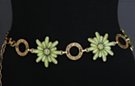 spring green daisy chain and gold washer ring chain belt