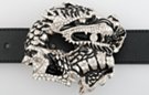 3-d rhinestone and chrome dragon belt buckle