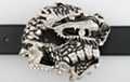 3-d rhinestone and chrome dragon belt buckle
