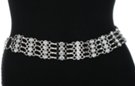 silver chain belt, big stones and eyelets lattice