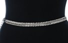 rhinestones and twisted link silver chain belt