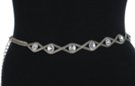 box lattice mesh chain belt with clear acrylic stones