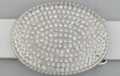 rhinestone-filled oval belt buckle