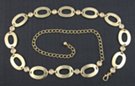 alternating gold ovals and clear rhinestone chain belt