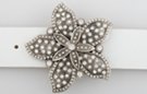 5 point flower buckle with rhinestones