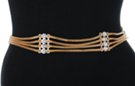 gold rope chain belt with big clear stones