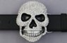 rhinestone studded skull belt buckle
