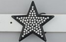 star-shaped rhinestone encrusted black belt buckle