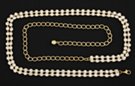 double string rhinestone gold chain belt