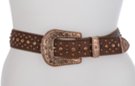 brown Alexandria amber crystal rhinestone western leather belt