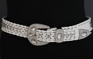 white rhinestones and studs belt with rhinestone studded and western buckle