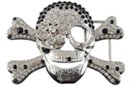 jet and rhinestone Jolly Roger belt buckle