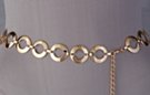 chain belt, 1-1/4" wide notched rings, small heart at extension chain tip